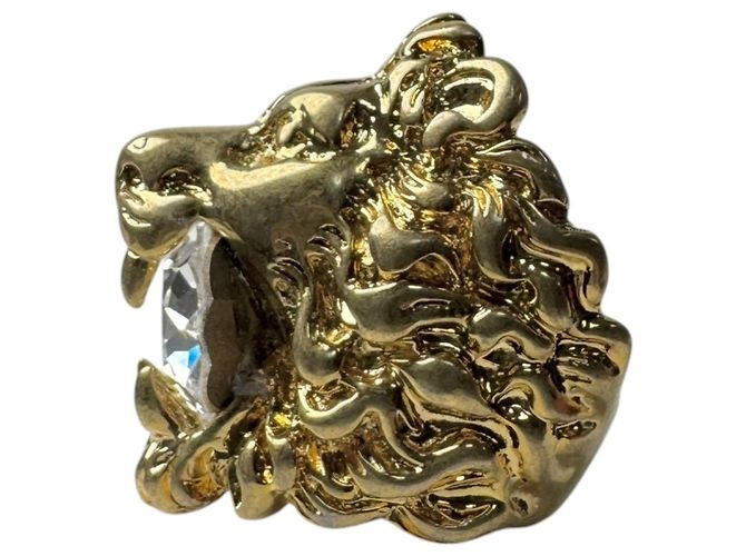 Gucci Lion Head Ring mit Kristallen Golden - Ansicht 4