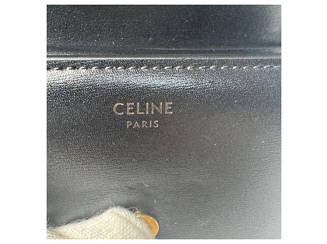 Céline Celine Triomphe Small Flap Wallet - Black Nero - vista 11