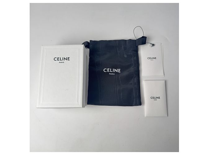 Céline Celine Triomphe Small Flap Wallet - Black Nero - vista 12