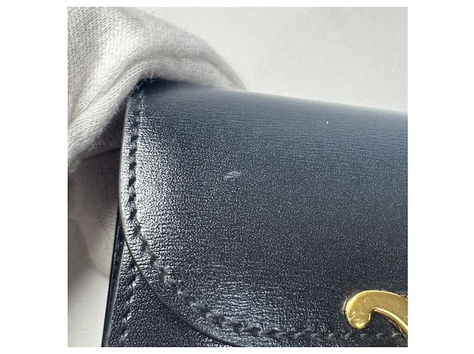 Céline Celine Triomphe Small Flap Wallet - Black Nero - vista 13