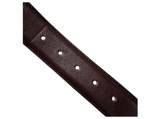 Hermès Hermes HERMES Gürtel mit Roman Silver Hardware Dunkelbraun - Ansicht 10