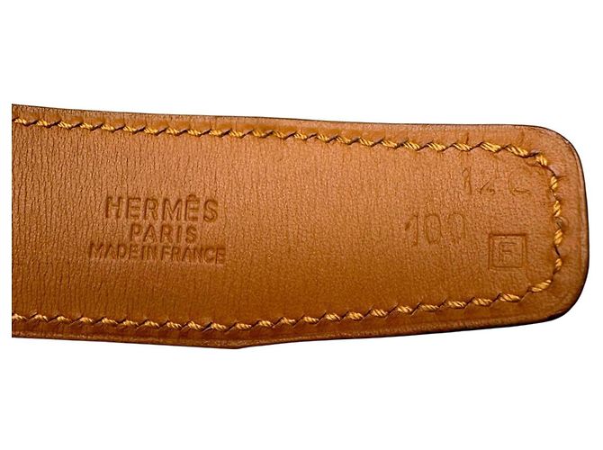 Hermès Hermes HERMES Gürtel mit Roman Silver Hardware Dunkelbraun - Ansicht 7