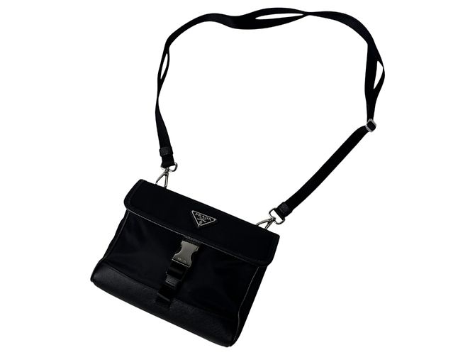 Saffiano Prada PRADA Borsa a tracolla per smartphone Mini Nero - vista 2