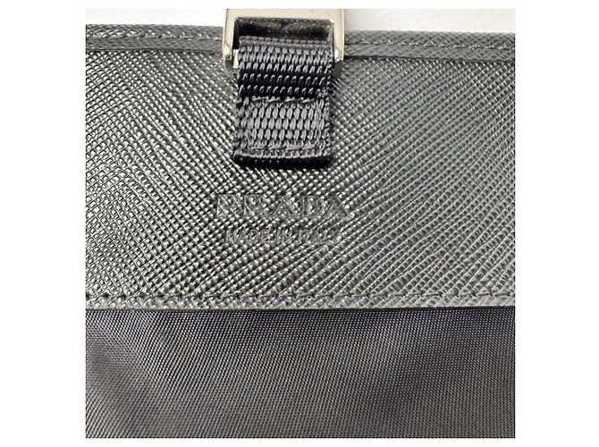 Saffiano Prada PRADA Borsa a tracolla per smartphone Mini Nero - vista 9
