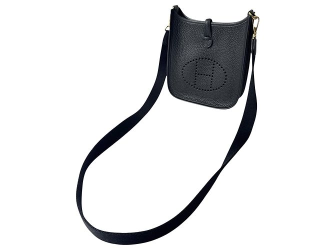 Hermès Borsa a tracolla Hermes Evelyne TPM Black Noir Gold Hardware Nero - vista 2