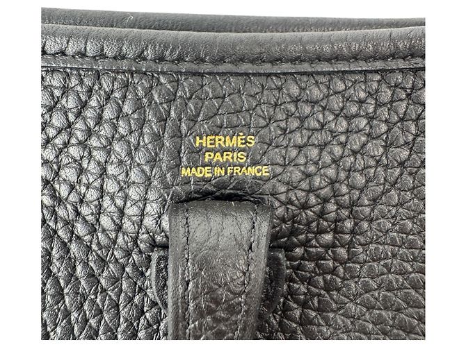 Hermès Borsa a tracolla Hermes Evelyne TPM Black Noir Gold Hardware Nero - vista 8