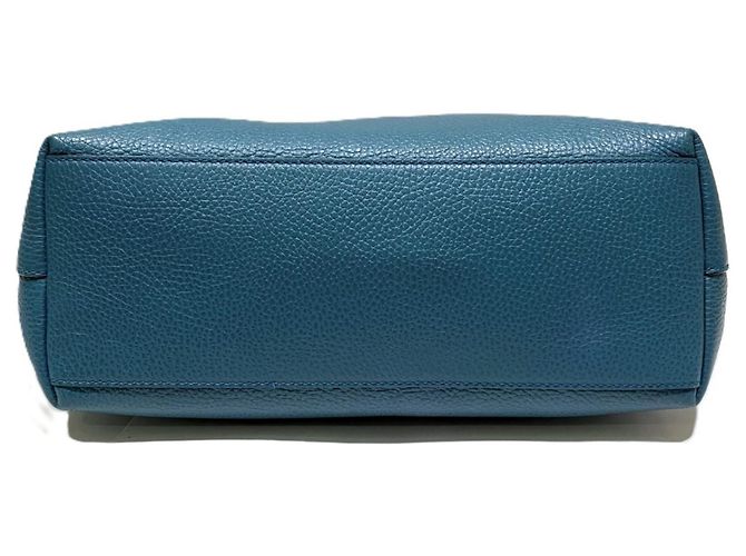 Borsa Gucci Interlocking G in pelle blu - vista 3