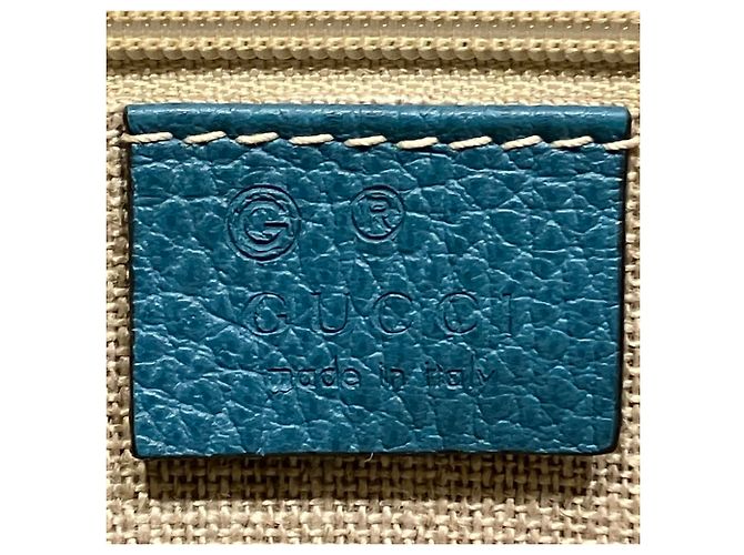 Borsa Gucci Interlocking G in pelle blu - vista 4