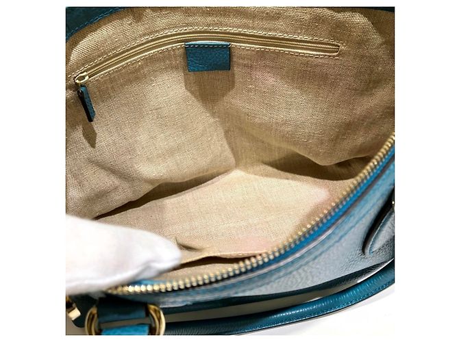 Borsa Gucci Interlocking G in pelle blu - vista 5