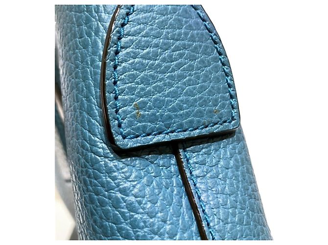 Borsa Gucci Interlocking G in pelle blu - vista 9