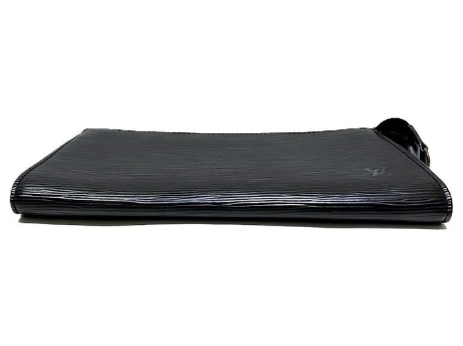Pochette Louis Vuitton in pelle Epi Nero - vista 3