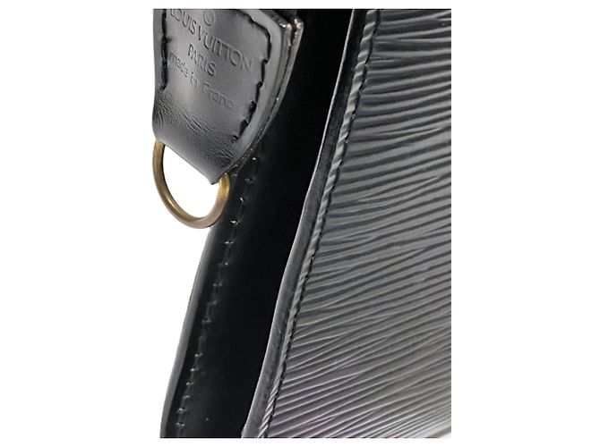Pochette Louis Vuitton in pelle Epi Nero - vista 8