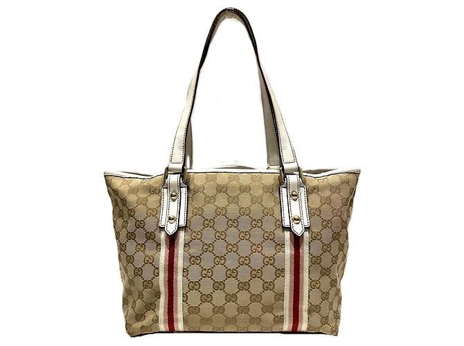Borsa Tote Gucci GG Canvas, Sherry Line Beige - vista 2