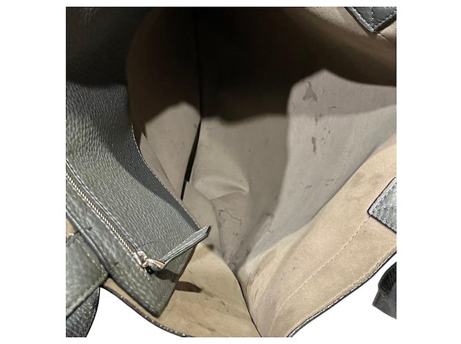 Fendi Flat Tote Bag Leder und Wildleder Grau Braun - Ansicht 5