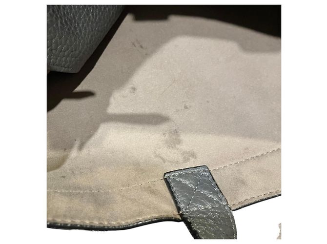 Fendi Flat Tote Bag Leder und Wildleder Grau Braun - Ansicht 6
