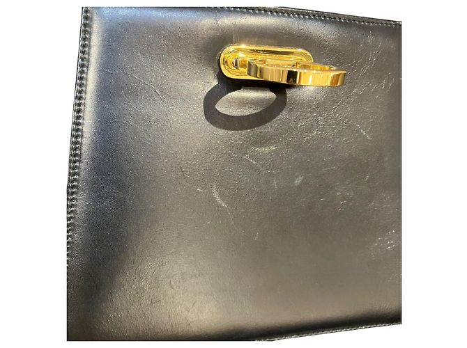 Borsa in pelle Gancini Salvatore Ferragamo Nero - vista 7