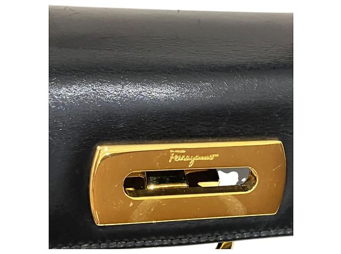 Borsa in pelle Gancini Salvatore Ferragamo Nero - vista 8