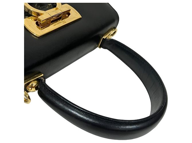 Borsa in pelle Gancini Salvatore Ferragamo Nero - vista 9