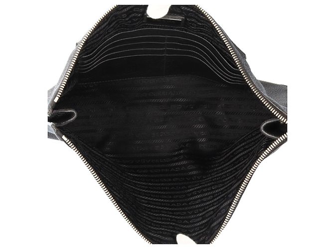 Borsa a pochette Prada in pelle nera Nero - vista 6