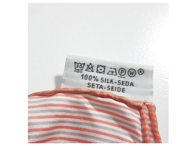Hermès Hermes Carre 90 Reaction Seidentuch Braun Weiß Orange - Ansicht 7