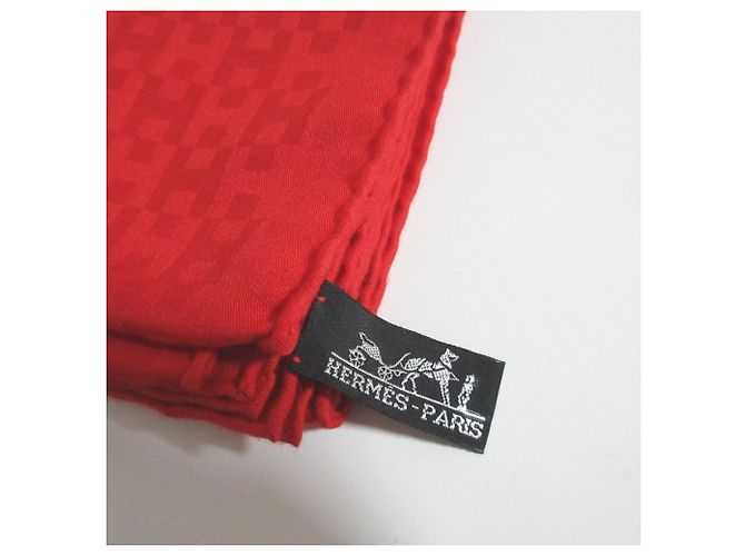 Hermès Stola in cashmere e seta jacquard H-Logo Hermes Rosso - vista 5