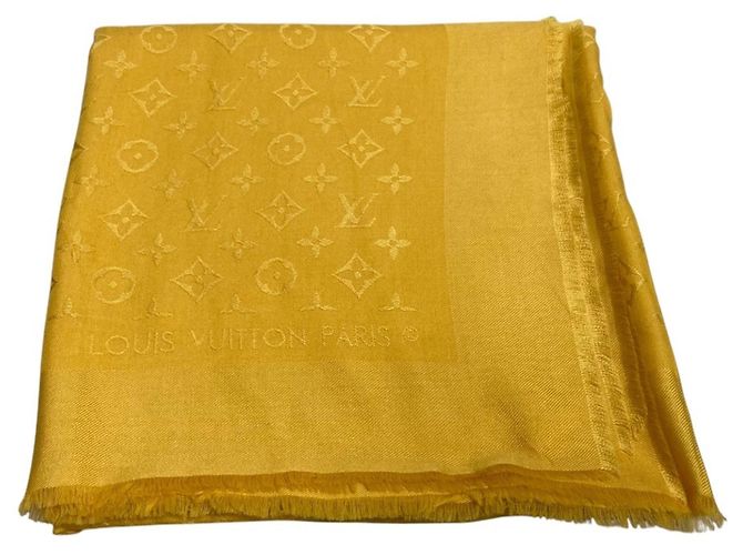 Stola in seta e lana Louis Vuitton Giallo - vista 2