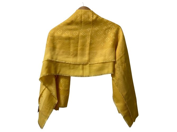 Stola in seta e lana Louis Vuitton Giallo - vista 5