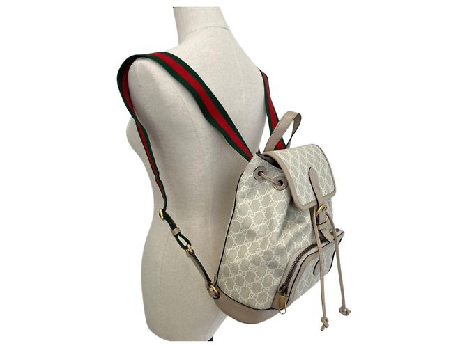 Gucci GG Supreme Interlocking G Rucksack Braun Grau - Ansicht 6