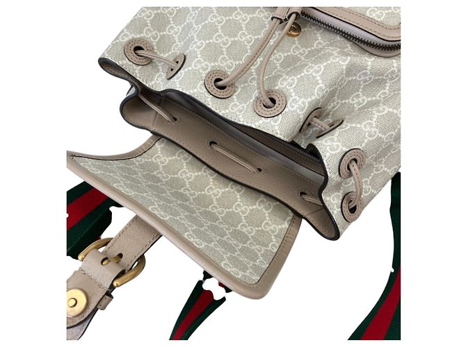 Gucci GG Supreme Interlocking G Rucksack Braun Grau - Ansicht 8