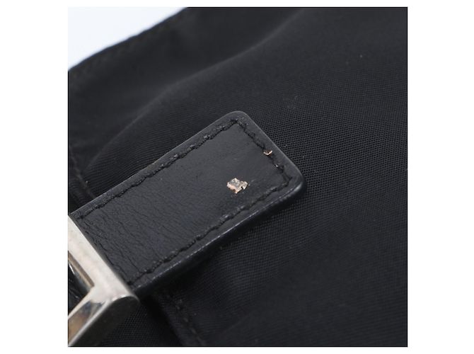 Prada Tessuto Nylon Triangle Logo Leather Backpack Black - vue 8