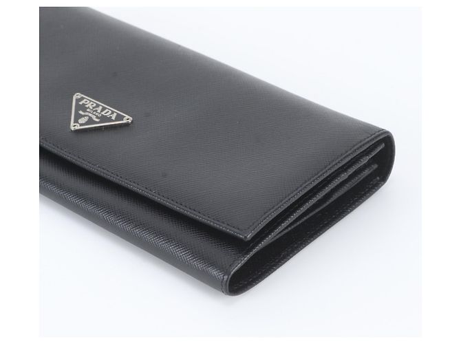 Prada Saffiano Leather Long Wallet Black - view 4