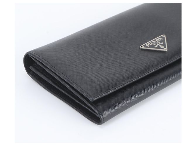 Prada Saffiano Leather Long Wallet Black - view 5