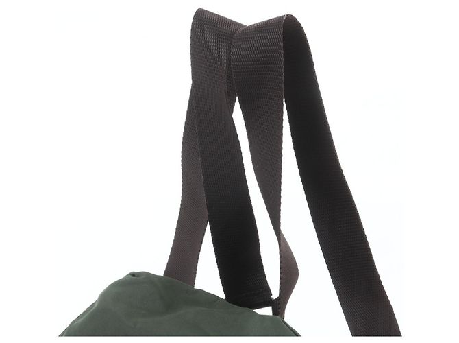 Prada Tessuto Nylon Triangle Logo Backpack Green Khaki - view 2