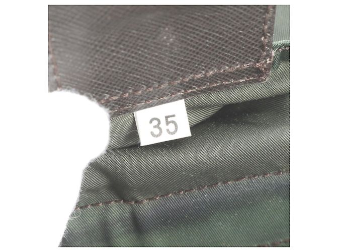 Prada Tessuto Nylon Triangle Logo Backpack Green Khaki - view 9