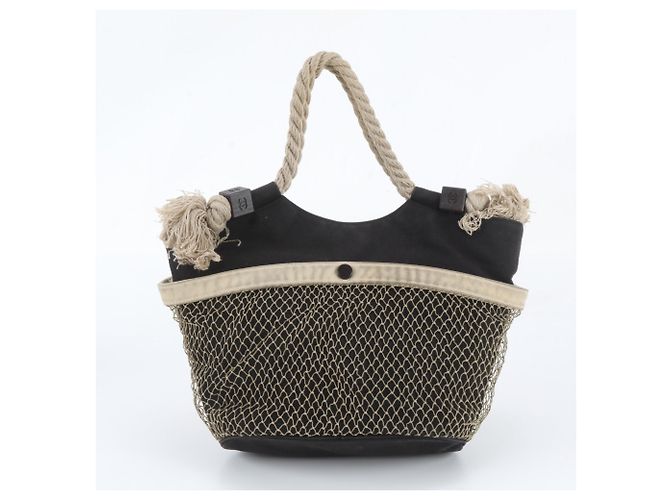 Timeless Borsa Tote Chanel in rete e corda con Camelia Multicolore Blu navy - vista 3