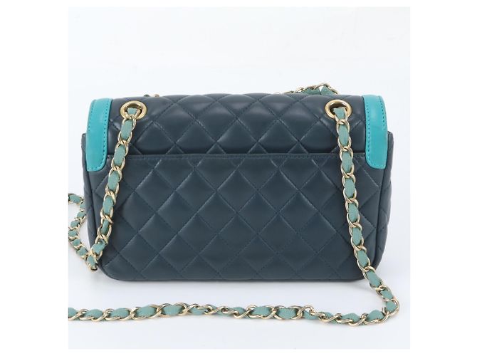 Chanel Matelassé Leder 2-Way Schultertasche Dunkelgrün - Ansicht 2