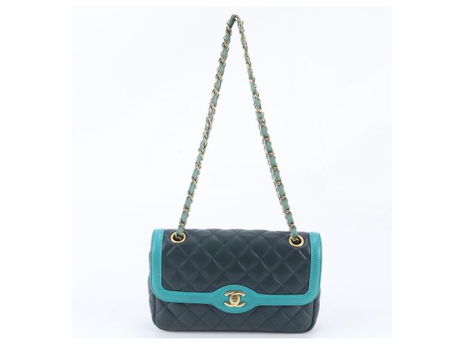 Chanel Matelassé Leder 2-Way Schultertasche Dunkelgrün - Ansicht 3
