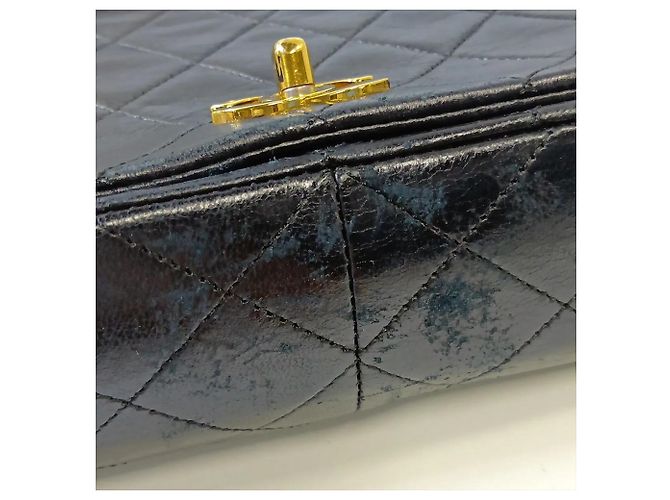 Borsa a tracolla Chanel Matelassé in pelle di agnello Nero - vista 12