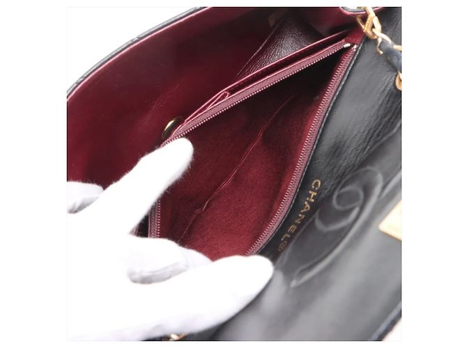 Borsa a tracolla Chanel Matelassé in pelle di agnello Nero - vista 7