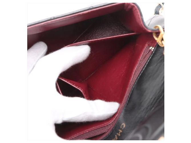 Borsa a tracolla Chanel Matelassé in pelle di agnello Nero - vista 9