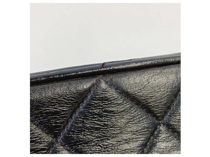 Chanel Matelassé Lammleder Schultertasche mit Fransen und Kette Schwarz - Ansicht 13