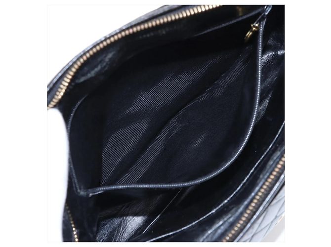 Chanel Matelassé Lammleder Schultertasche mit Fransen und Kette Schwarz - Ansicht 7