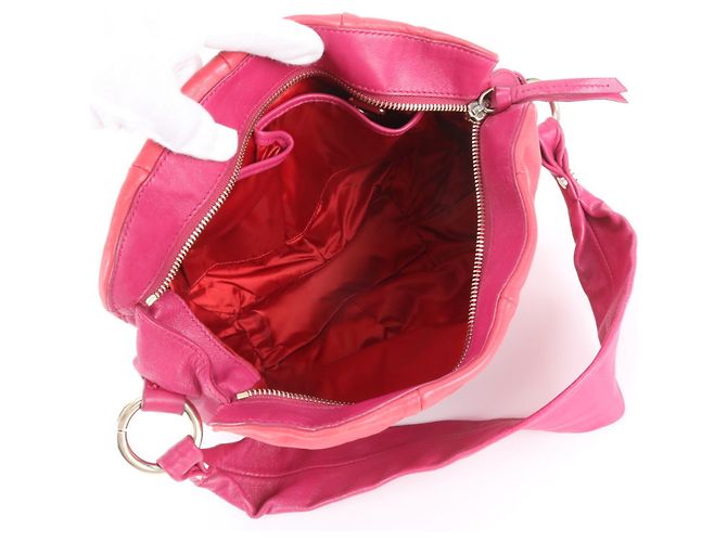 Céline Celine Schultertasche aus Leder mit Quaste Rot - Ansicht 7