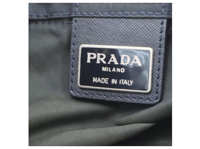 Prada Tessuto Nylon Triangle Logo Leather Backpack Black - view 8