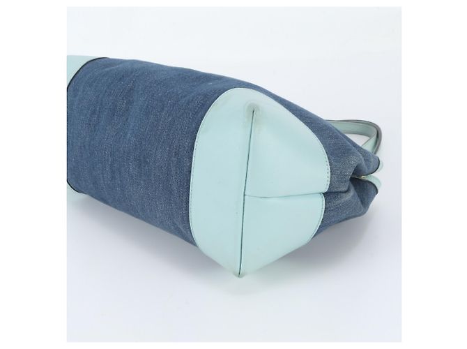 Borsa Tote Gucci Craft in denim e pelle Blu - vista 4