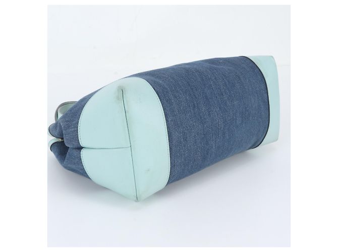 Borsa Tote Gucci Craft in denim e pelle Blu - vista 5