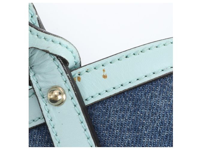 Borsa Tote Gucci Craft in denim e pelle Blu - vista 8