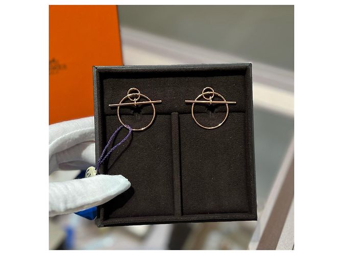 Hermès Orecchini Loop in oro rosa D'oro - vista 2