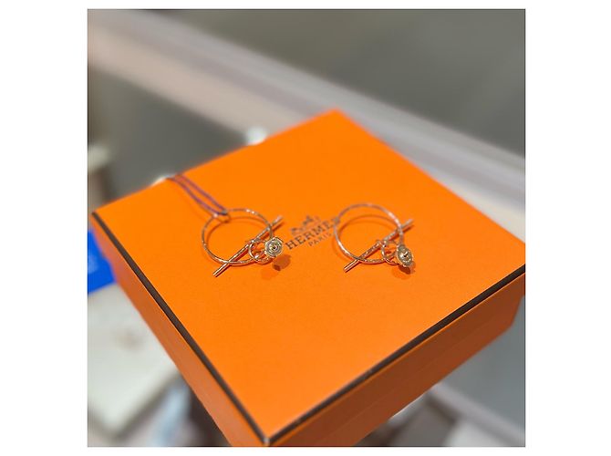 Hermès Orecchini Loop in oro rosa D'oro - vista 3