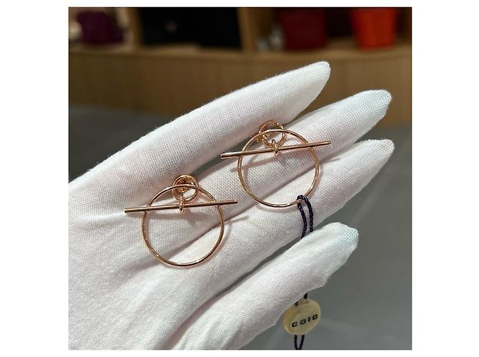 Hermès Orecchini Loop in oro rosa D'oro - vista 5
